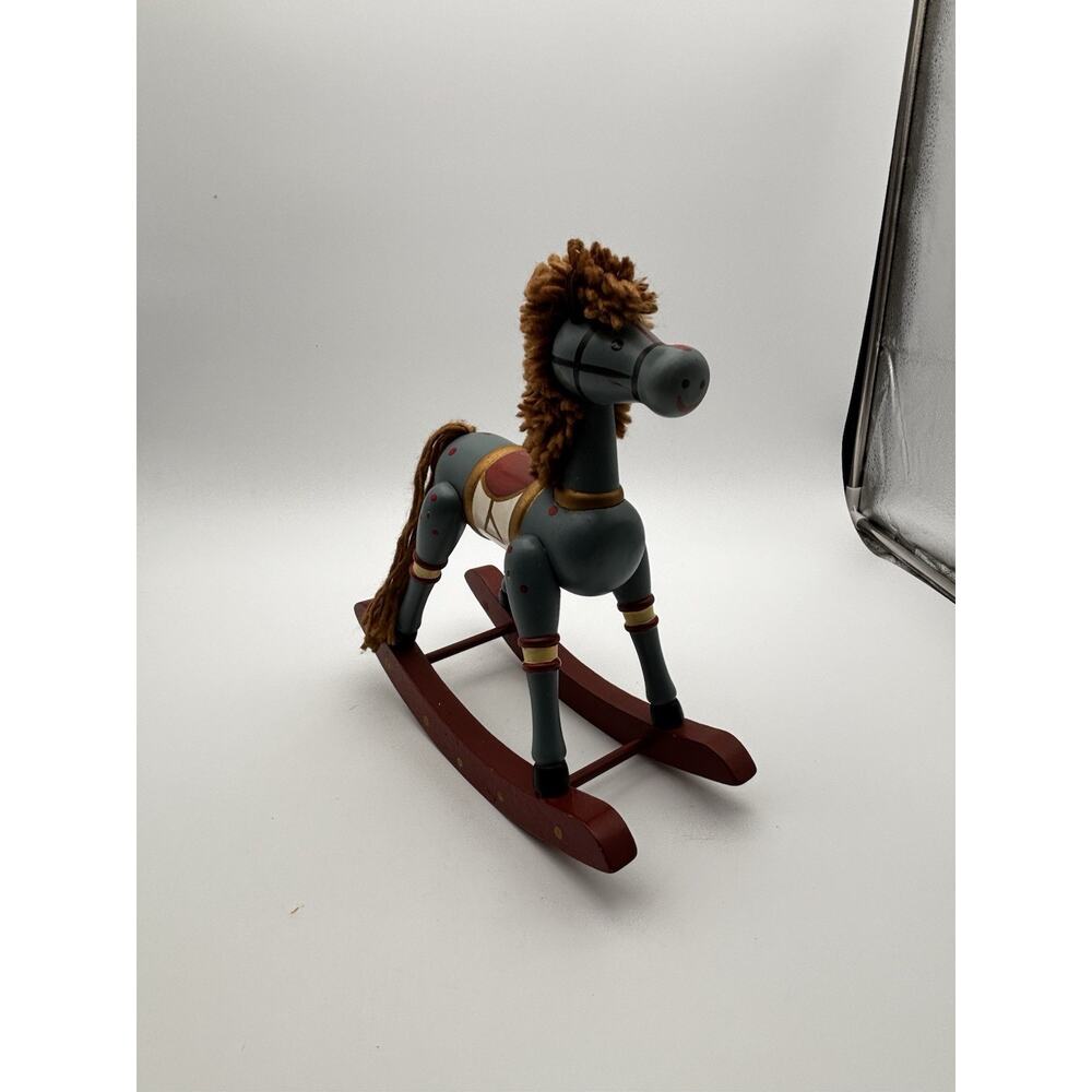 Small Vintage Wood Rocking Horse Toy Decor Christmas